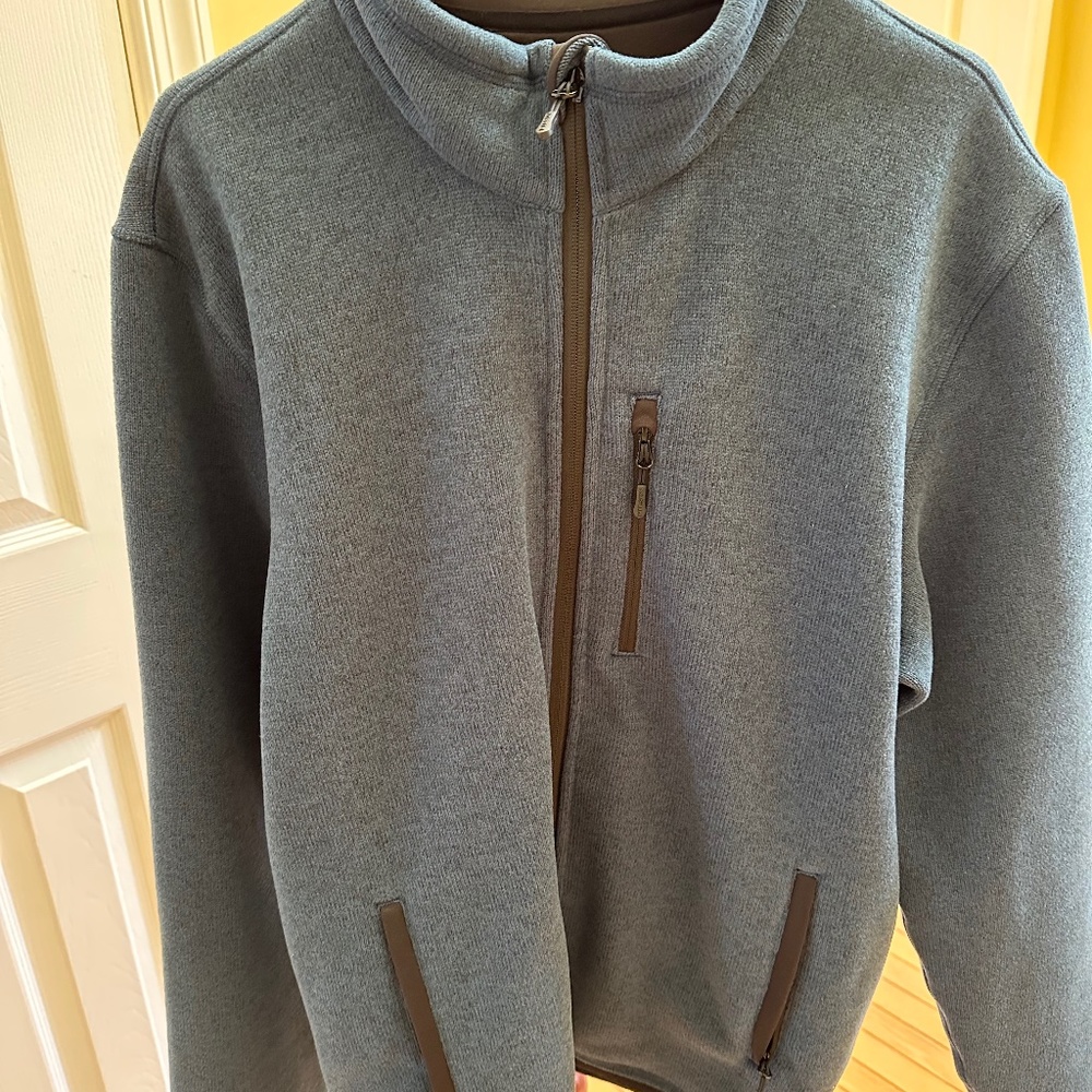 FILSON RIDGEWAY MENS POLARTEC FLEECE JACKET SIZE LARGE IN MALLARD BLUE COLOR